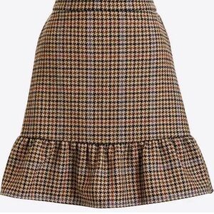 J.Crew Houndstooth Peplum Hem Skirt | Size 6 | Wool Blend
